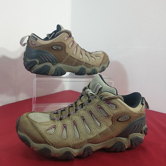 Oboz Women's SZ 10W Waterproof Hiking Shoe Sneaker Brown Purple . - Picture 4 of 9